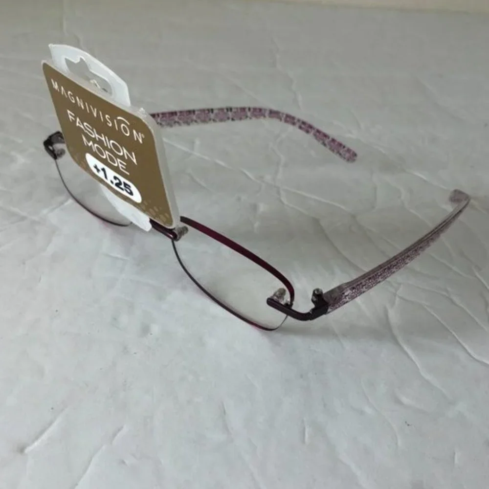Magnivision Women's Rimless Readers Eye Glasses Daniella +1.25 Purple